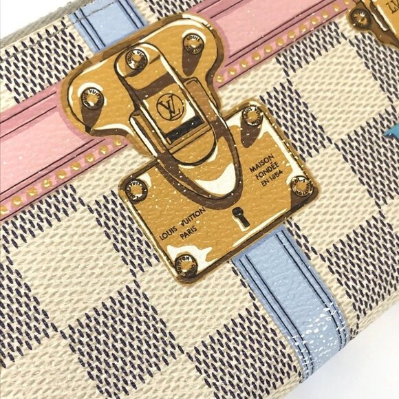 LOUIS VUITTON N60109 Damier Azul Summer Trunk Portefeuille Clemence Wallet - Picture 9 of 15